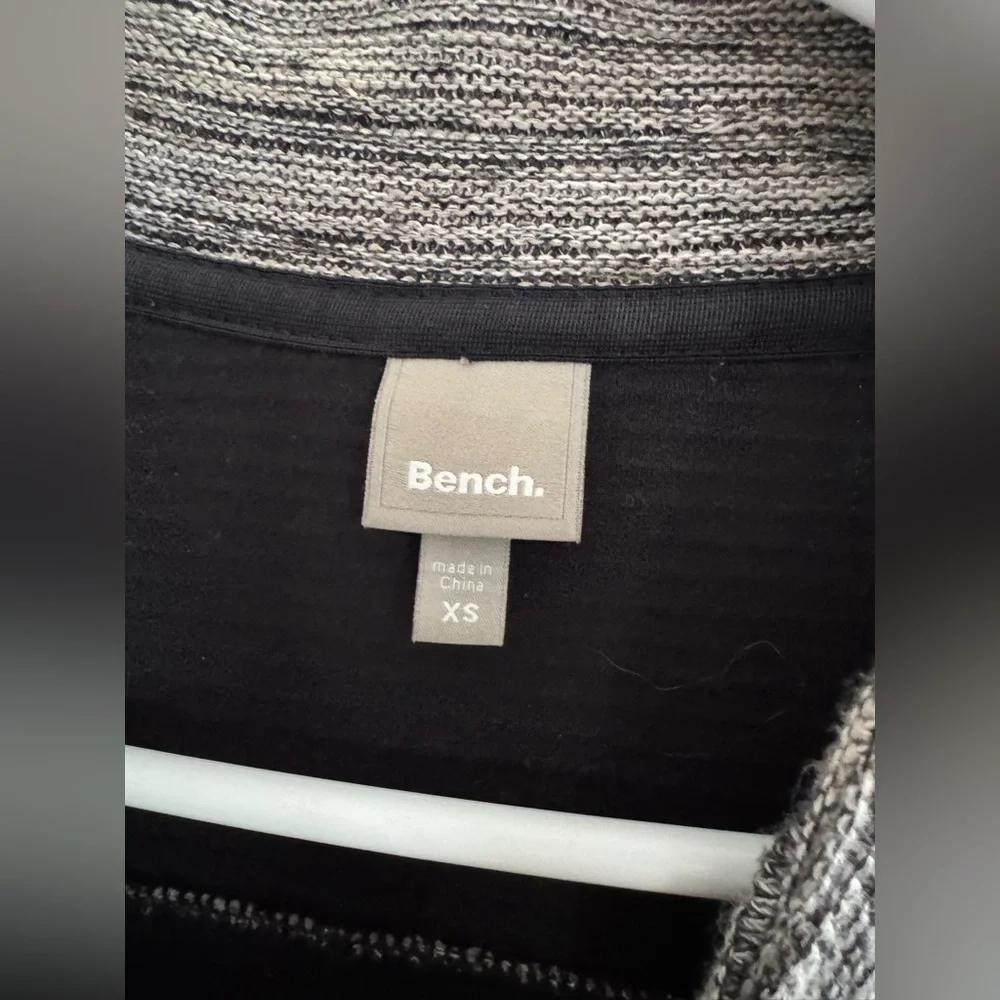 Bench Heather Gray Long Sweater Jacket with Asymmetrical Zipper - Picture 2 of 4